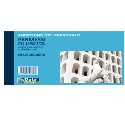 Blocco permessi di uscita - 50/50 copie autoricalcanti - 10 x 16,8 cm - DU1626C0000 - Data Ufficio