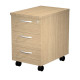 Cassettiera Agorà - 3 cassetti - con ruote - 44 x 60 x 60 cm - rovere