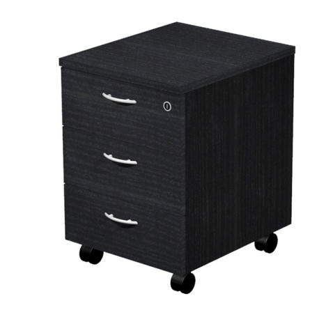 Cassettiera Easy - 3 cassetti - con ruote - 41,8 x 52 x 59,5 cm - nero venato