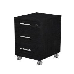 Cassettiera Prestige - 3 cassetti - con ruote -  41,8 x 52 x 61,5 cm - nero venato