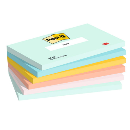 Blocco Post-it - 655-BEA - 76 x 127 mm - colori Beachside - 100 fogli - Post-it - conf. 6 pezzi