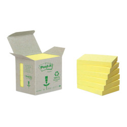 Blocco Post-it Notes Green - 653-1B - 38 x 51 mm - 100% riciclabile - giallo - 100 fogli - - Post-it