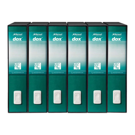 Rexel Dox Box 2 - Cartellina con meccanismo a leva - larghezza dorsale 80 mm - per A4, A4 Plus - sea green