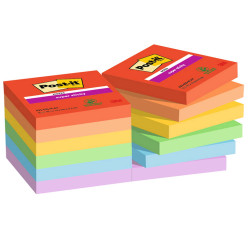 Blocco Post-it Super Sticky - 622-12SS-PLAY - 47,6 x 47,6 mm - colori Playful - 90 fogli - Post-it - conf. 12 pezzi