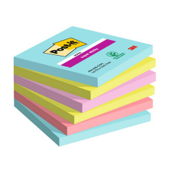 Blocco Post-it Super Sticky - 654-6SS-COS - 76 x 76 mm - colori Cosmic - 90 fogli - Post-it - conf. 6 pezzi
