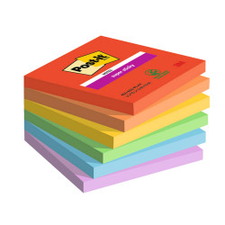 Blocco Post-it Super Sticky - 654-6SS-PLAY - 76 x 76 mm - colori Playful - 90 fogli - Post-it - conf. 6 pezzi