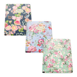 Cartella 3 lembi con elastico Nature Flowers - A4 - dorso piatto - fantasie assortite - Pigna