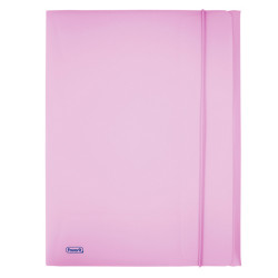 Cartella 3 lembi con elastico Pastel - 24 x 33cm - dorso 1 cm - PP - glicine - Favorit