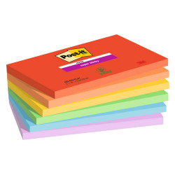 Blocco Post-it Super Sticky - 655-6SS-PLAY - 76 x 127 mm - colori Playful - 90 fogli - Post-it - conf. 6 pezzi