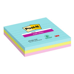 Blocco Post-it Super Sticky - 675-3SS-COS - a righe - 101 x 101 mm - colori Cosmic - 70 fogli - Post-it - conf. 3 pezzi