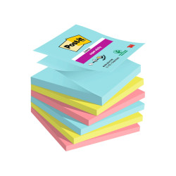 Blocco Post-it Super Sticky Z Notes - R330-6SS-COS - 76 x 76 mm - colori Cosmic - 90 fogli - Post-it - conf. 6 pezzi