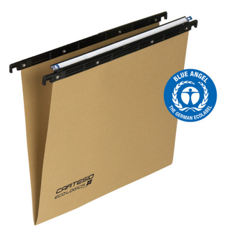 Cartella sospesa Cartesio Eco-logica - cassetto - 39 cm - fondo V - 37 x 25 cm - avana - Bertesi