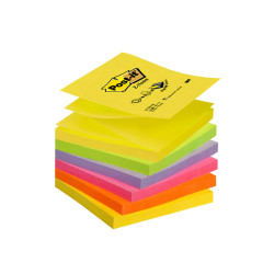 Blocco Post-it Super Sticky Z Notes - R330-NR NEON - 76 x 76 mm - assortiti neon - 100 fogli - Post-it