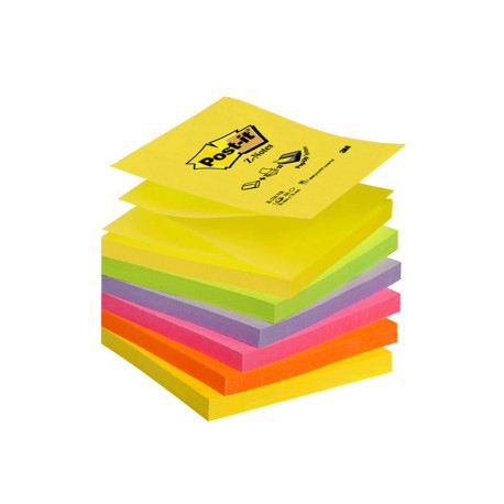 Blocco Post-it Super Sticky Z Notes - R330-NR NEON - 76 x 76 mm - assortiti neon - 100 fogli - Post-it