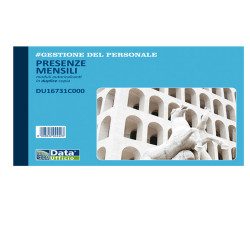 Blocco presenze mensili - 25/25 copie autoricalcanti - 14,8 x 21,5 cm - DU16731C000 - Data Ufficio