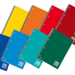 Maxiquaderno One Color - A4+ - 1 rigo - 60 fogli - 80gr -  c/fori  - spiralato - Blasetti