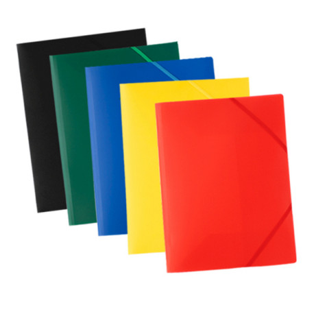 Cartellla 3 lembi con elastico angolare ECO - 24 x 32 cm - PP - colori assortiti - Starline