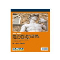 Blocco registro onorari/fatture ricevute sanitarie - 50/50 copie numerate autoricalcanti - 21,5 x 14,8 cm - DU16547N000 - Data 