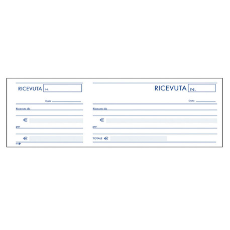 Blocco ricevute generiche - 10 x 22cm - 100 fogli - BM