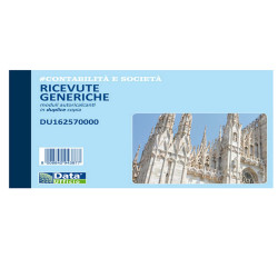 Blocco ricevute generiche - 50/50 copie autoricalcanti - 10 x 16,8 cm - DU162570000 - Data Ufficio