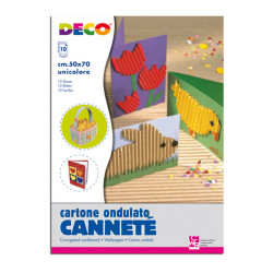 Cartoncino ondulato Cannetè 2206 - 50 x 70 cm - 230 gr - azzurro - DECO - conf. 10 fogli