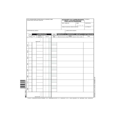 Blocco schede prelievo carburante - 21 x 15cm - 50 fogli - Edipro