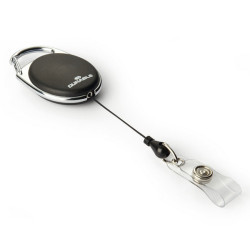 Chiocciola YO-YO Style per portabadge - nero - filo retrattile 80 cm - Durable - conf. 10 pezzi