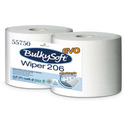 Bobina asciugatutto Classic - 2 veli - 26 cm x 208 mt - diametro 26 cm - 18 gr - microgoffrata - bianco - BulkySoft