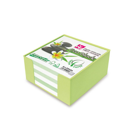 Contenitore in plastica con foglietti - bianco - 10 x 10 x 5cm - carta riciclata 100% - IKona+