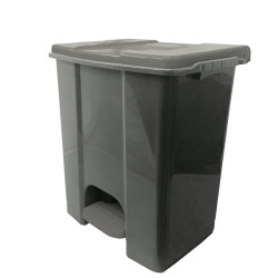 Contenitore mobile Ecoconti - a pedale - 60 L - plastica riciclata - grigio - Medial