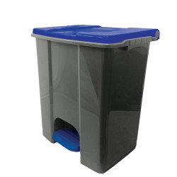 Contenitore mobile Ecoconti - a pedale - 60 L - plastica riciclata - grigio/blu - Medial