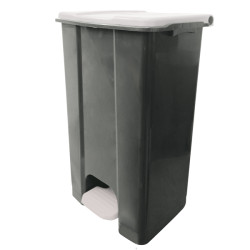 Contenitore mobile Ecoconti - a pedale - 80 L - plastica riciclata - grigio/bianco - Medial