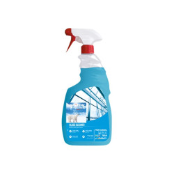 Sanitec GLASS - Detergente - liquido - spray in flacone - 750 ml - professionale - blu trasparente (pacchetto di 6)