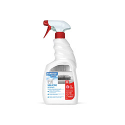 Sanitec SANI ACTIVE - Sgrassante / disinfettante - liquido - spray in flacone - 750 ml - inodore - professionale - bianco (pacc