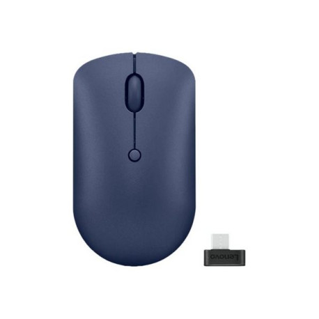 Lenovo - Mouse - compatto - per destrorsi e per sinistrorsi - ottica - 4 pulsanti - senza fili - 2.4 GHz - ricevitore wireless 