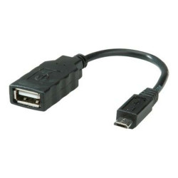 Roline - Cavo USB - Micro-USB Tipo B (M) a USB (F) - USB 2.0 OTG - nero