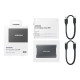 Samsung T7 MU-PC1T0T - SSD - crittografato - 1 TB - esterno (portatile) - USB 3.2 Gen 2 (USB-C connettore) - 256 bit AES - Tita