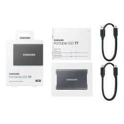 Samsung T7 MU-PC1T0T - SSD - crittografato - 1 TB - esterno (portatile) - USB 3.2 Gen 2 (USB-C connettore) - 256 bit AES - Tita