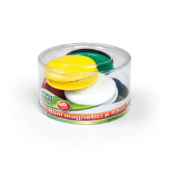 Bottoni magnetici tondi - diametro 4 cm - colori assortiti - Lebez - barattolo da 10 pezzi