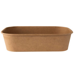 Bowl monouso - rettangolare - 750 ml - cartoncino - avana - Signor Bio - conf. 50 pezzi