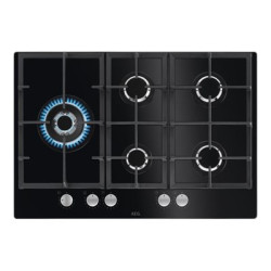 AEG 6000 Series MultiBridge HKB75820NB - Piano cottura a gas - 5 piastre - Nicchia - larghezza: 56 cm - prof. 48 cm - nero