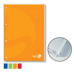 Blocco notes BM90 - A4 - collato lato lungo - 1 rigo - 50fg - 90gr - 4fori - copertina 250gr - BM