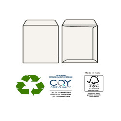 Busta a sacco Kami Strip - 22,9 x 32,4 cm cm - 100 gr - carta riciclata FSC - bianco - Pigna Envelopes - conf. 500 pezzi