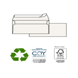 Busta a sacco Kami Strip - senza finestra - 11 x 23 cm - 100 gr - carta riciclata FSC - bianco - Pigna Envelopes - conf. 500 pe
