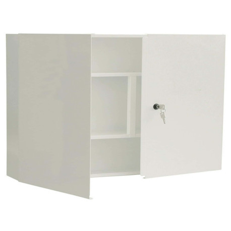 Armadietto Vuoto in metallo colore bianco,  serratura con chiave cm 60 x 50 x 12,5