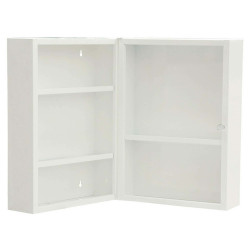 Armadietto Pronto Soccorso Vuoto in metallo colore bianco, serratura con chiave cm 45 x 32 x 19