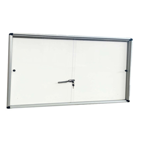 Bacheca per interni - con anta scorrevoli - fondo bianco magnetico - 6 fogli A4 - orizzontale - Starline