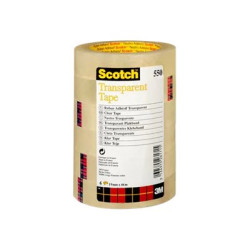 Scotch 550 - Nastro da imballaggio - 19 mm x 66 m - trasparente (pacchetto di 8)