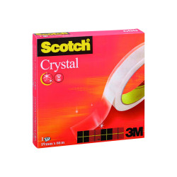 Scotch Crystal 600 - Nastro ufficio - 19 mm x 66 m - 76 mm core - miscela poliolefinica - trasparente