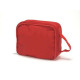 Borsa in nylon colore Rosso con chiusura a zip centrale,maniglia e velcro posteriore cm 24 x 17 x 8